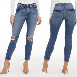 Good American Good Legs Cigarette Blue673 Jeans Size 28